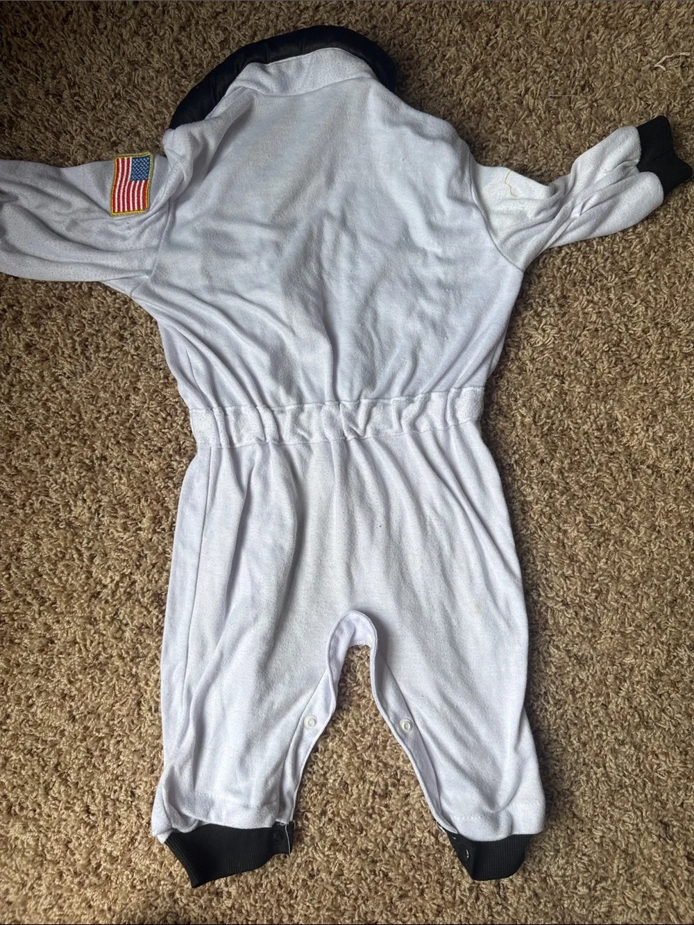 Jr. NASA Infant Astronaut Jumpsuit in White with Black Accents